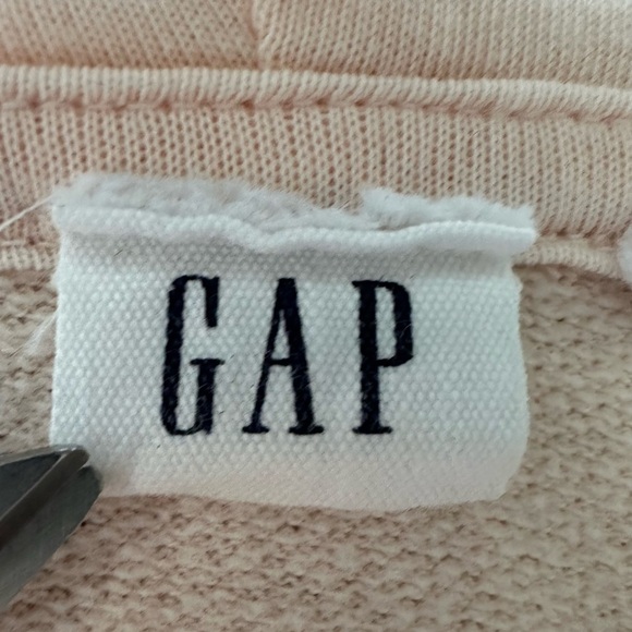 Gap Terry Long Hoodie Full Zip Lightweight Sweatshirt Light Pink XL - Picture 6 of 6